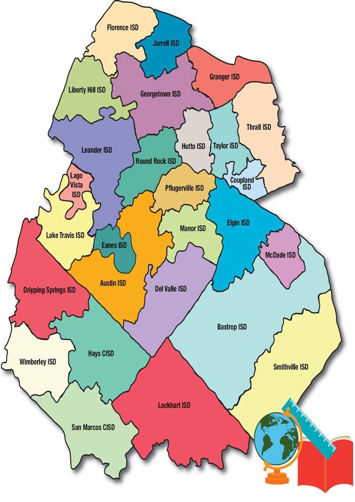ಶಾಲೆಯ ಜಿಲ್ಲೆಯ ನಕ್ಷೆ ಆಸ್ಟಿನ್